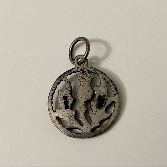 Vintage Silver Thistle Pendant Charm - Picture 10 of 10